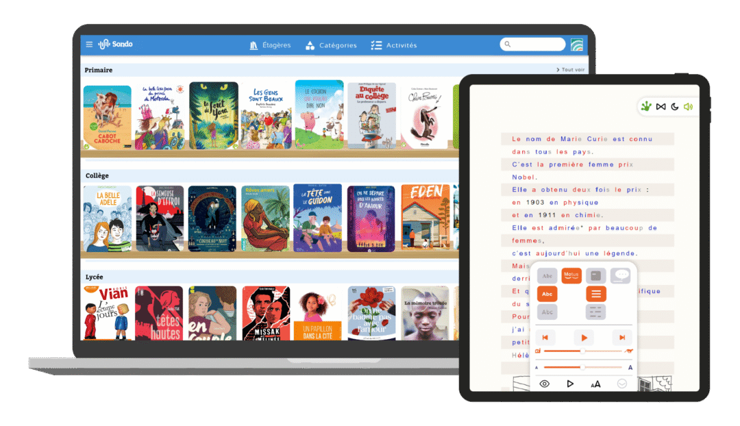 Interface SONDO sur ordinateur et tablette